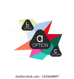 Abstract colorful geometric option infographics design template with sample abc options. Abstract background for business presentation or information banner. Vector illustration