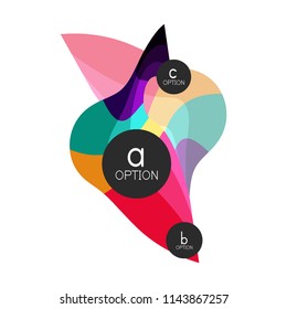 Abstract colorful geometric option infographics design template with sample abc options. Abstract background for business presentation or information banner. Vector illustration