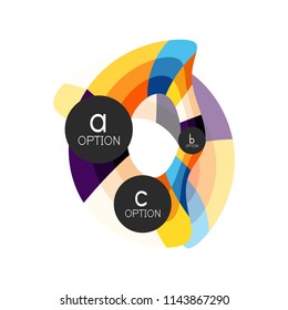 Abstract colorful geometric option infographics design template with sample abc options. Abstract background for business presentation or information banner. Vector illustration