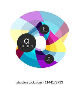 Abstract colorful geometric option infographics design template with sample abc options. Abstract background for business presentation or information banner. Vector illustration