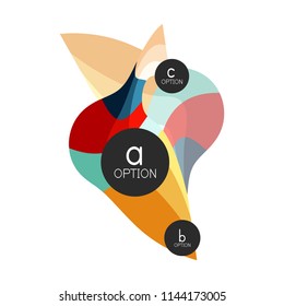 Abstract colorful geometric option infographics design template with sample abc options. Abstract background for business presentation or information banner. Vector illustration