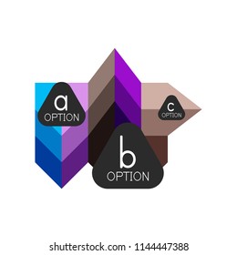 Abstract colorful geometric option infographics design template with sample abc options. Abstract background for business presentation or information banner. Vector illustration