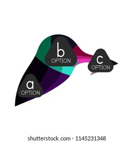 Abstract colorful geometric option infographics design template with sample abc options. Abstract background for business presentation or information banner. Vector illustration