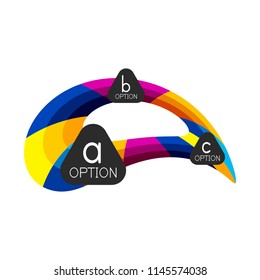 Abstract colorful geometric option infographics design template with sample abc options. Abstract background for business presentation or information banner. Vector illustration