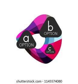 Abstract colorful geometric option infographics design template with sample abc options. Abstract background for business presentation or information banner. Vector illustration