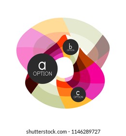 Abstract colorful geometric option infographics design template with sample abc options. Abstract background for business presentation or information banner. Vector illustration