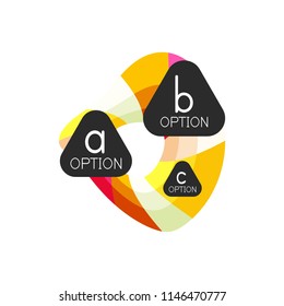 Abstract colorful geometric option infographics design template with sample abc options. Abstract background for business presentation or information banner. Vector illustration