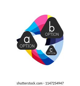 Abstract colorful geometric option infographics design template with sample abc options. Abstract background for business presentation or information banner. Vector illustration