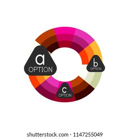 Abstract colorful geometric option infographics design template with sample abc options. Abstract background for business presentation or information banner. Vector illustration