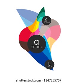 Abstract colorful geometric option infographics design template with sample abc options. Abstract background for business presentation or information banner. Vector illustration