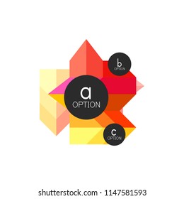 Abstract colorful geometric option infographics design template with sample abc options. Abstract background for business presentation or information banner. Vector illustration