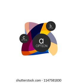 Abstract colorful geometric option infographics design template with sample abc options. Abstract background for business presentation or information banner. Vector illustration