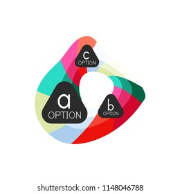 Abstract colorful geometric option infographics design template with sample abc options. Abstract background for business presentation or information banner. Vector illustration
