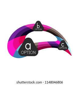 Abstract colorful geometric option infographics design template with sample abc options. Abstract background for business presentation or information banner. Vector illustration