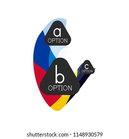 Abstract colorful geometric option infographics design template with sample abc options. Abstract background for business presentation or information banner. Vector illustration