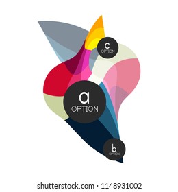 Abstract colorful geometric option infographics design template with sample abc options. Abstract background for business presentation or information banner. Vector illustration