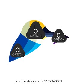Abstract colorful geometric option infographics design template with sample abc options. Abstract background for business presentation or information banner. Vector illustration