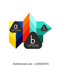 Abstract colorful geometric option infographics design template with sample abc options. Abstract background for business presentation or information banner. Vector illustration