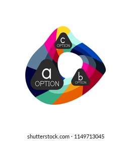 Abstract colorful geometric option infographics design template with sample abc options. Abstract background for business presentation or information banner. Vector illustration