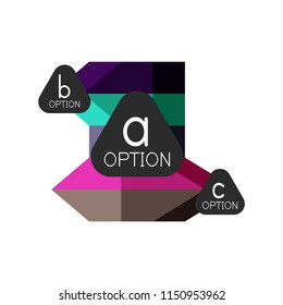 Abstract colorful geometric option infographics design template with sample abc options. Abstract background for business presentation or information banner. Vector illustration