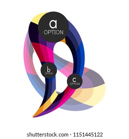 Abstract colorful geometric option infographics design template with sample abc options. Abstract background for business presentation or information banner. Vector illustration