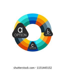 Abstract colorful geometric option infographics design template with sample abc options. Abstract background for business presentation or information banner. Vector illustration