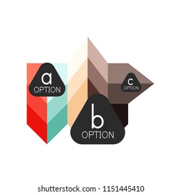Abstract colorful geometric option infographics design template with sample abc options. Abstract background for business presentation or information banner. Vector illustration