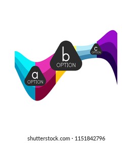 Abstract colorful geometric option infographics design template with sample abc options. Abstract background for business presentation or information banner. Vector illustration