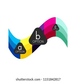 Abstract colorful geometric option infographics design template with sample abc options. Abstract background for business presentation or information banner. Vector illustration