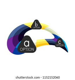 Abstract colorful geometric option infographics design template with sample abc options. Abstract background for business presentation or information banner. Vector illustration