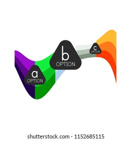 Abstract colorful geometric option infographics design template with sample abc options. Abstract background for business presentation or information banner. Vector illustration