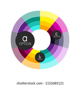 Abstract colorful geometric option infographics design template with sample abc options. Abstract background for business presentation or information banner. Vector illustration
