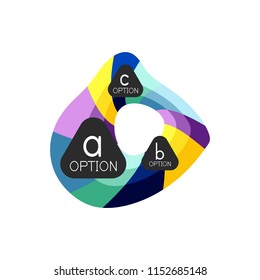 Abstract colorful geometric option infographics design template with sample abc options. Abstract background for business presentation or information banner. Vector illustration