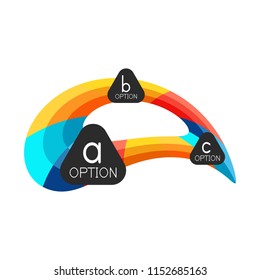 Abstract colorful geometric option infographics design template with sample abc options. Abstract background for business presentation or information banner. Vector illustration