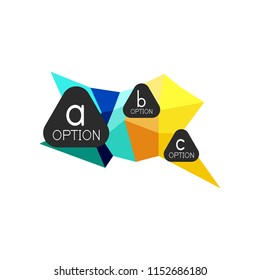 Abstract colorful geometric option infographics design template with sample abc options. Abstract background for business presentation or information banner. Vector illustration