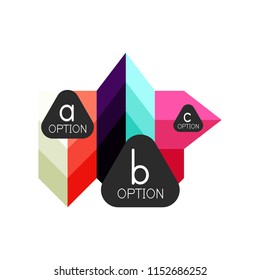 Abstract colorful geometric option infographics design template with sample abc options. Abstract background for business presentation or information banner. Vector illustration