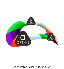 Abstract colorful geometric option infographics design template with sample abc options. Abstract background for business presentation or information banner. Vector illustration