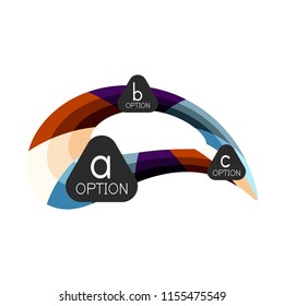 Abstract colorful geometric option infographics design template with sample abc options. Abstract background for business presentation or information banner. Vector illustration