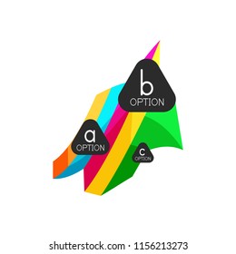 Abstract colorful geometric option infographics design template with sample abc options. Abstract background for business presentation or information banner. Vector illustration