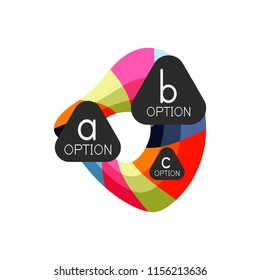 Abstract colorful geometric option infographics design template with sample abc options. Abstract background for business presentation or information banner. Vector illustration