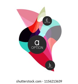 Abstract colorful geometric option infographics design template with sample abc options. Abstract background for business presentation or information banner. Vector illustration