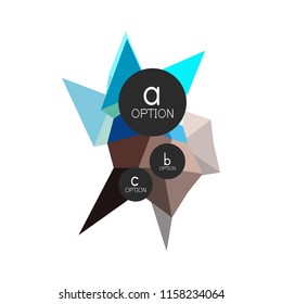 Abstract colorful geometric option infographics design template with sample abc options. Abstract background for business presentation or information banner. Vector illustration