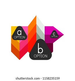 Abstract colorful geometric option infographics design template with sample abc options. Abstract background for business presentation or information banner. Vector illustration