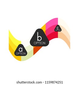 Abstract colorful geometric option infographics design template with sample abc options. Abstract background for business presentation or information banner. Vector illustration