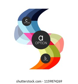 Abstract colorful geometric option infographics design template with sample abc options. Abstract background for business presentation or information banner. Vector illustration