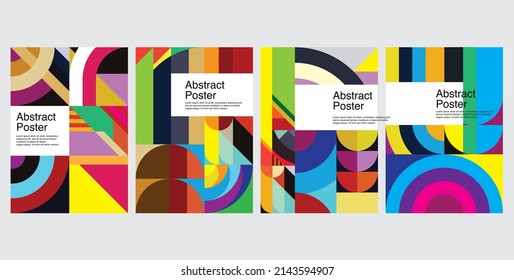 Abstract colorful geometric pattern background for poster design.  Vector banner poster template background set.