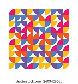Abstract colorful geometric pattern background, trendy vector shapes art. Bauhaus pattern background. Minimal cover design. Abstract colorful backgrounds for cards, posters, covers, banners, or brand