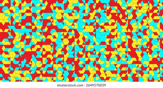 Abstract Colorful Geometric Pattern With Blue, Yellow, and Red Shapes