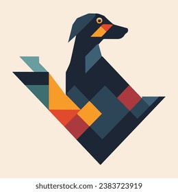 Abstract Colorful Geometric Pattern Body of Dog