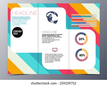 abstract colorful geometric pattern brochure design template vector mock up for use as company annual report, poster,flyer

